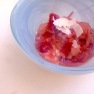 A delicious snack: Enjoy stewed rhubarb, pear and orange with Greek yoghurt and coconut